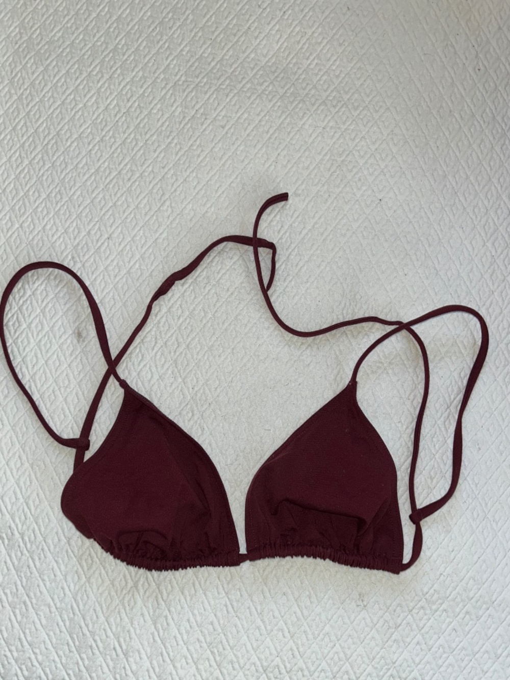 eres burgundy wine designer swim string bikini top M